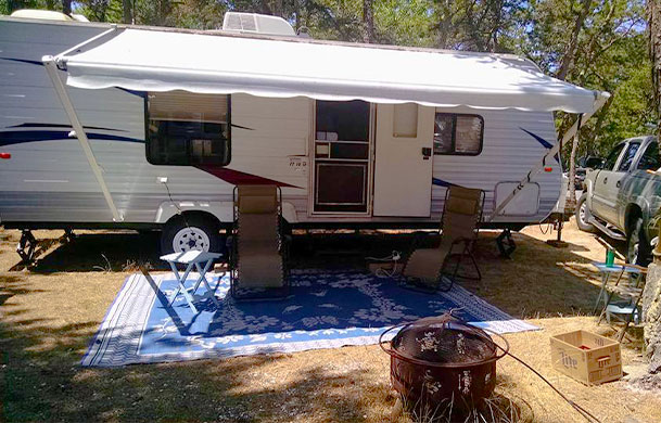 Water and electric campsite at Adventure Bound Cape Cod Horton's area