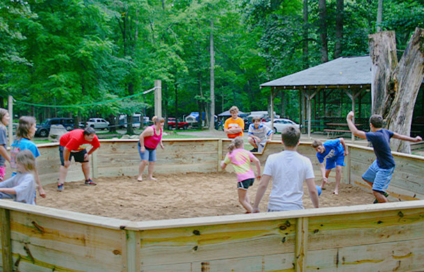 Kids playing GaGa ball at Adventure Bound Gatlinburg