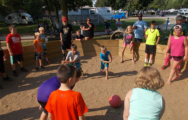 kids playing GaGa ball