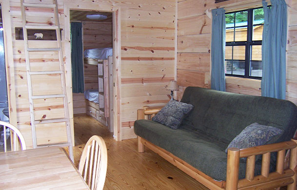 deluxe cabin rental interior