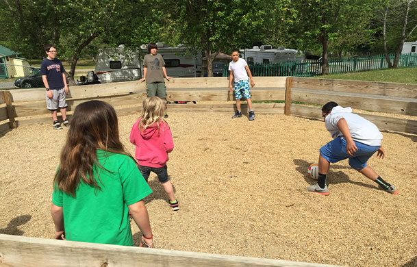 kids playing GaGa ball