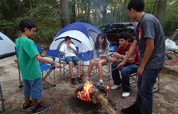 Rustic tent campsite at Adventure Bound Pleasant View